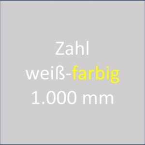 Zahl 1.000 mm, weiß-farbig, Text auf grauem Hintergrund. bodenmarkierung-profishop.de