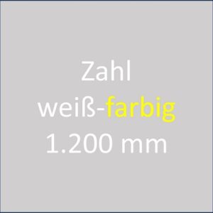 Zahl 1.200 mm, weiß-farbig, Text auf grauem Hintergrund. bodenmarkierung-profishop.de